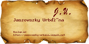 Jaszovszky Urbána névjegykártya