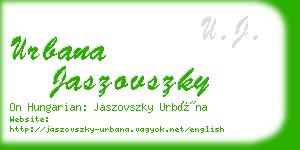 urbana jaszovszky business card